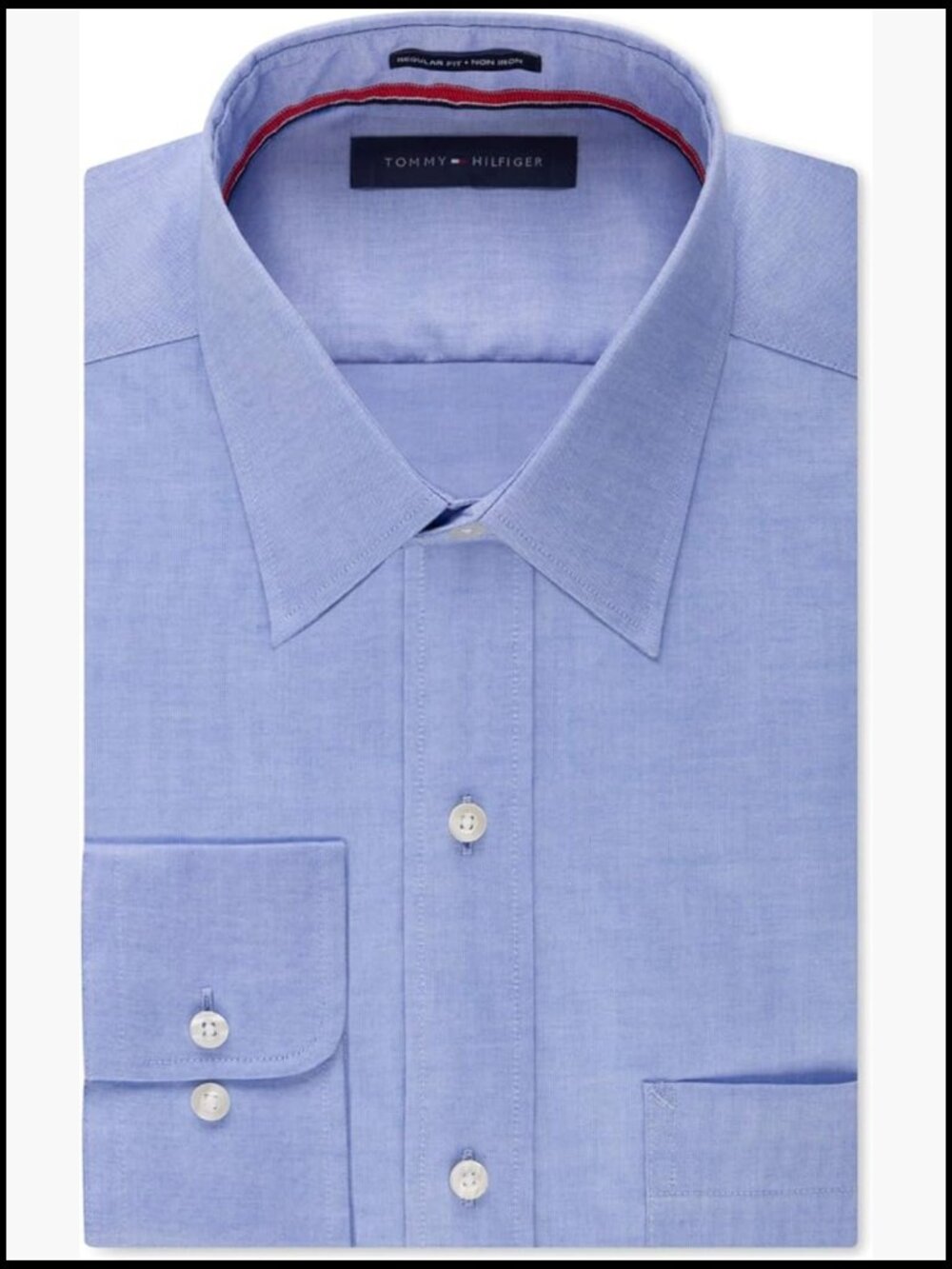 Regular Fit Non-Iron Long Sleeve Dress Shirt - Blue